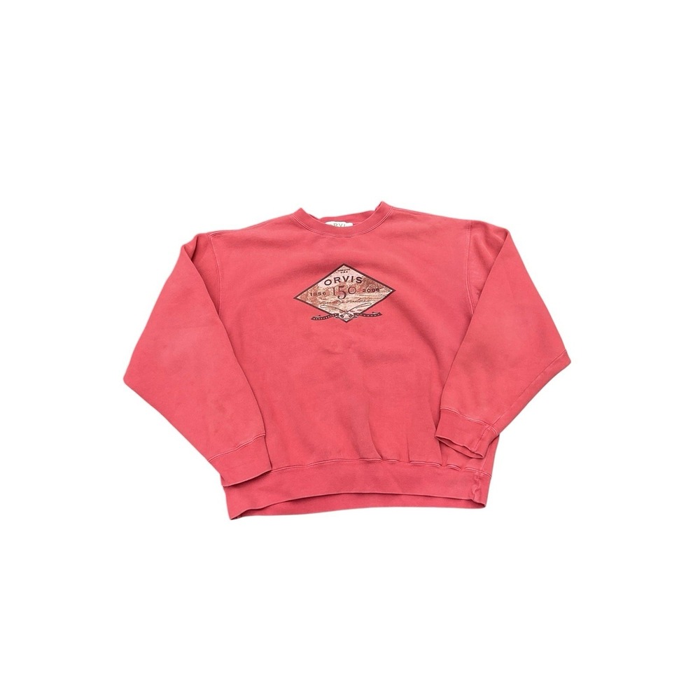 Vintage 90s Orvis Sweatshirt‎ Red Cotton Graphic Large